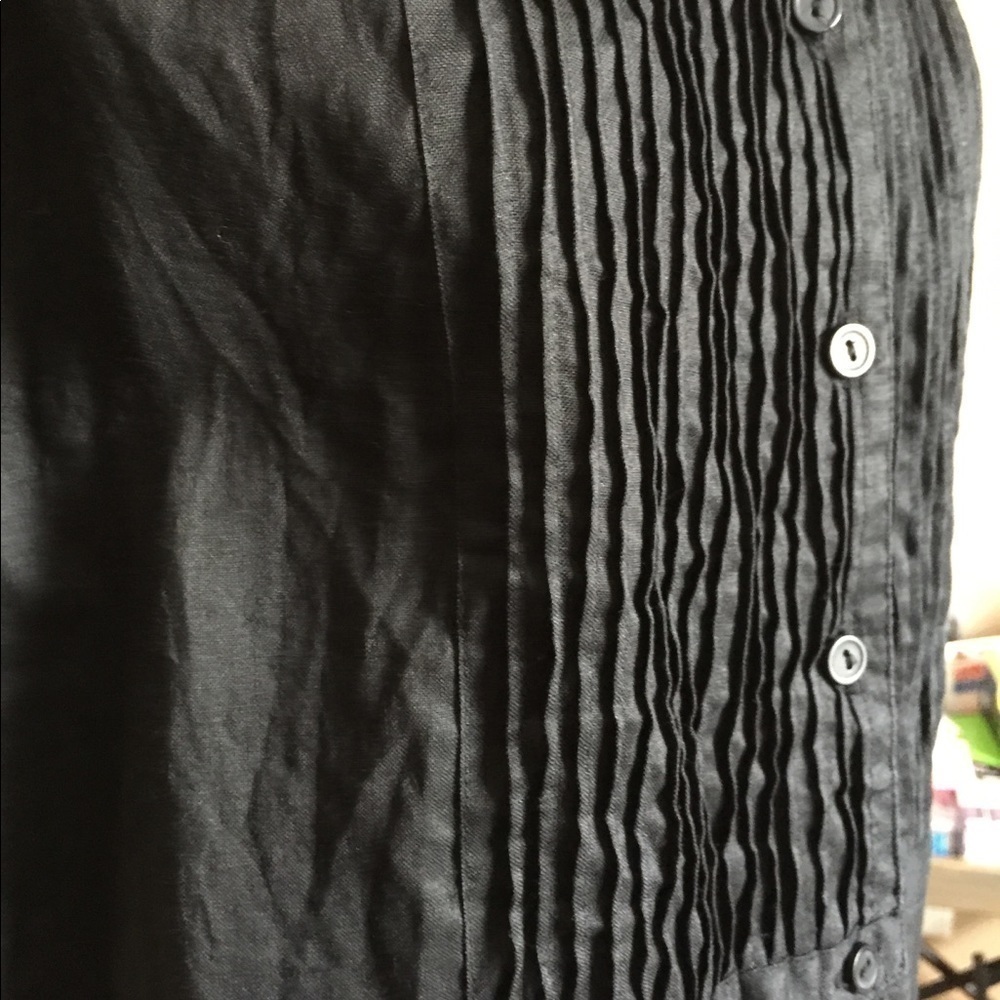 Allison Taylor Tunic Top Women Size M Black All Linen Sleeveless